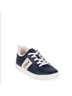 Chloe Girl's Shearling Leather Sneakers size 30/13 child US
